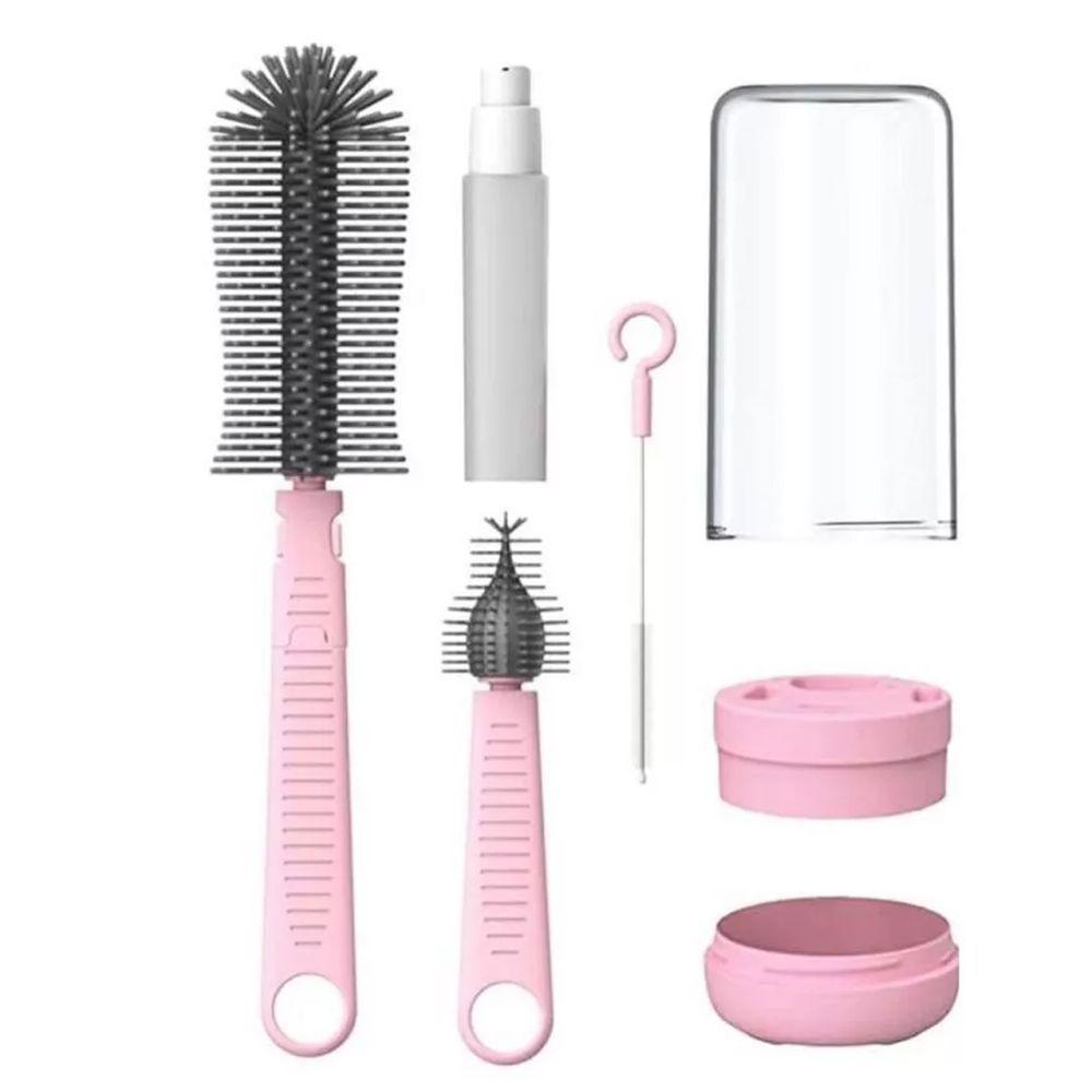 Kit Escova De Limpeza 4 Em 1 Mamadeira Copo Garrafa Bebe Criança Limpeza Higiene Bolsa Passeio Mala Viagem - 2