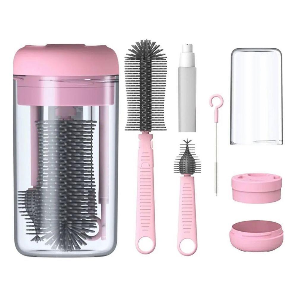 Kit Escova De Limpeza 4 Em 1 Mamadeira Copo Garrafa Bebe Criança Limpeza Higiene Bolsa Passeio Mala Viagem - 6
