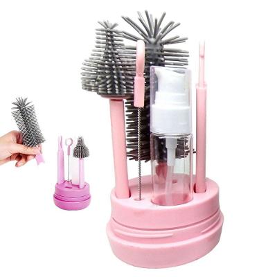 Kit Escova De Limpeza 4 Em 1 Mamadeira Copo Garrafa Bebe Criança Limpeza Higiene Bolsa Passeio Mala Viagem