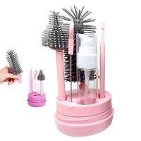 Kit Escova De Limpeza 4 Em 1 Mamadeira Copo Garrafa Bebe Criança Limpeza Higiene Bolsa Passeio Mala Viagem - 1