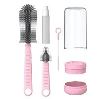 Kit Escova De Limpeza 4 Em 1 Mamadeira Copo Garrafa Bebe Criança Limpeza Higiene Bolsa Passeio Mala Viagem - 2