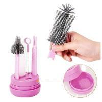 Kit Escova De Limpeza 4 Em 1 Mamadeira Copo Garrafa Bebe Criança Limpeza Higiene Bolsa Passeio Mala Viagem - 3