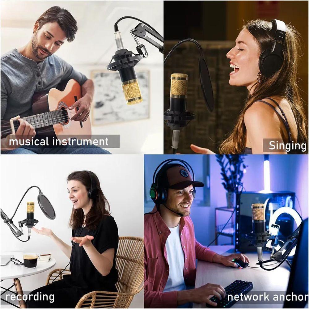 Microfone Condensador Profissional Mesa De Som Controladora Gravaçao De Audio Podcast Streaming Live Transmissao Ao Vivo - 5