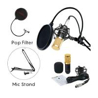 Microfone Condensador Profissional Mesa De Som Controladora Gravaçao De Audio Podcast Streaming Live Transmissao Ao Vivo - 7