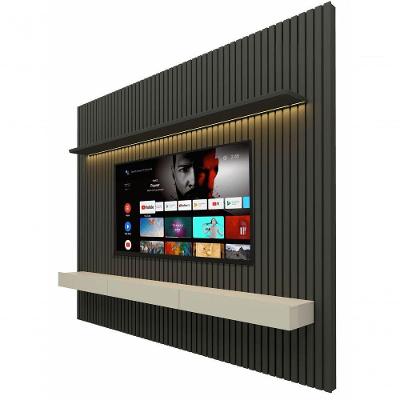 Home Suspenso 2.3 Ripado Com Led Nobre Grafite Com Off White - Gelius Móveis