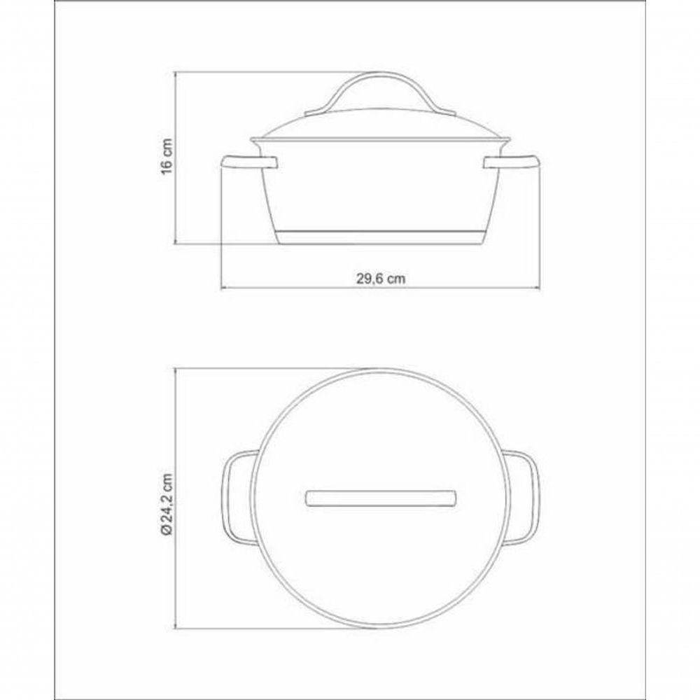 Caçarola Rasa 22cm Tramontina Allegra Em Aço Inox - 4