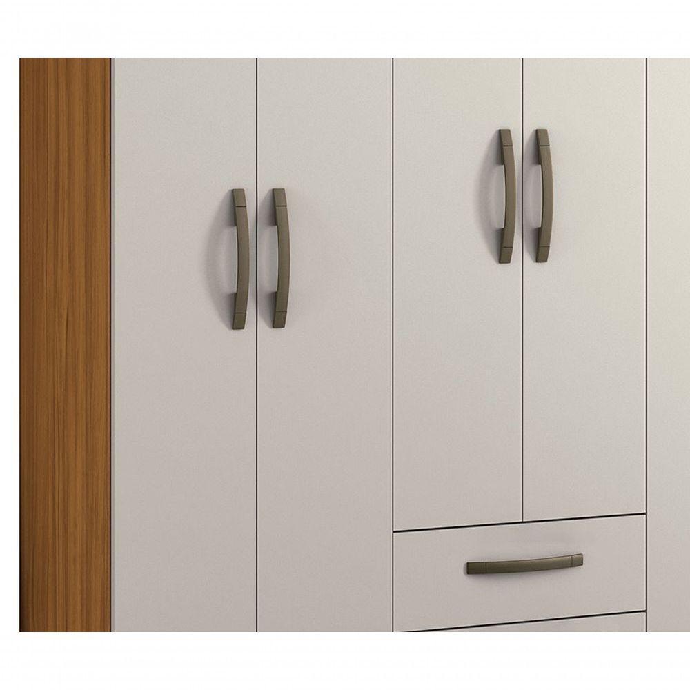 Guarda-roupa 6 Portas Tairus Freijó Com Off White - Moveisaqui - 3