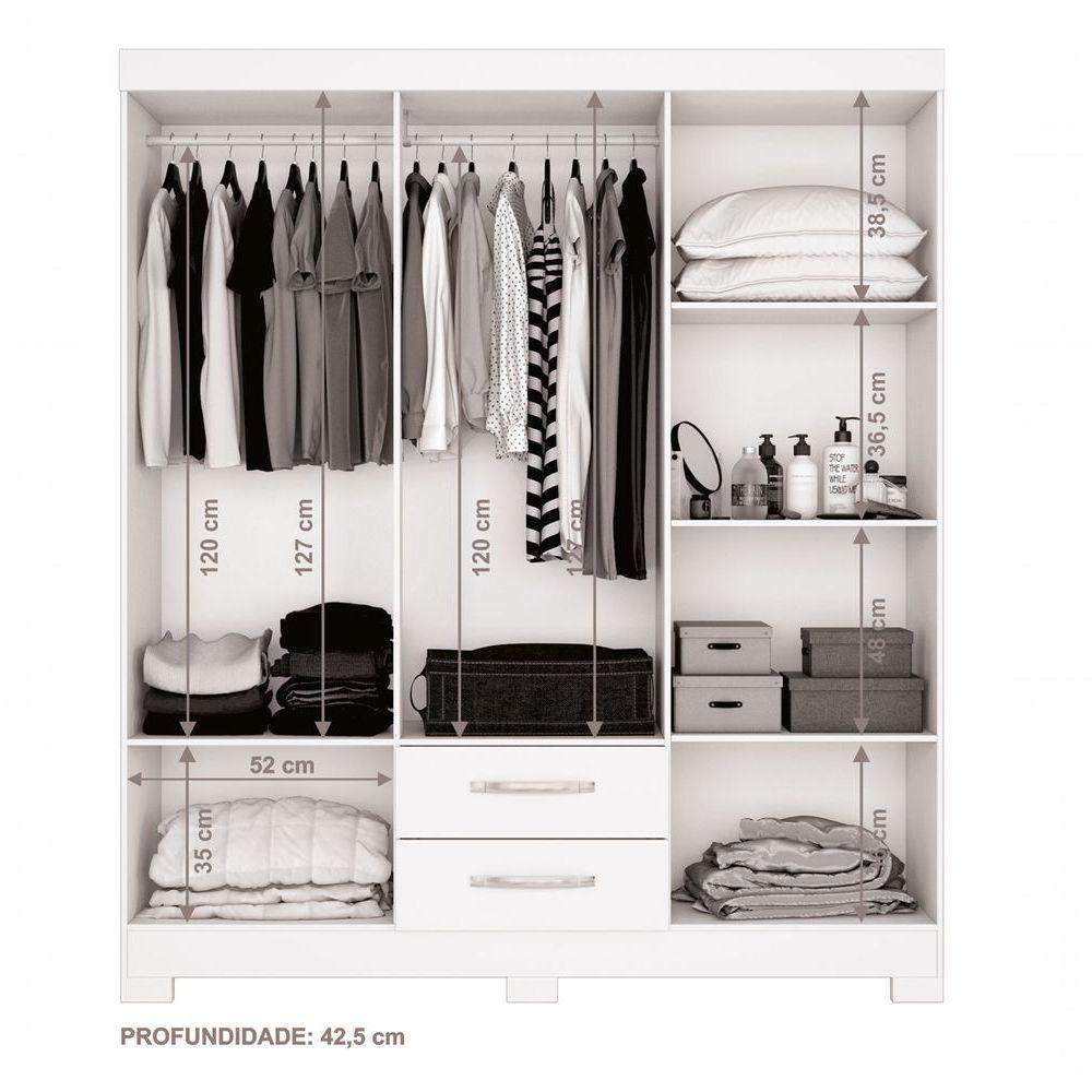Guarda-roupa 6 Portas Tairus Freijó Com Off White - Moveisaqui - 5