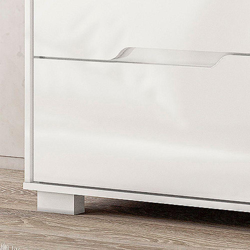 Comoda Texas 4 Gavetas Sapateira Branco Acetinado - Moval - 3