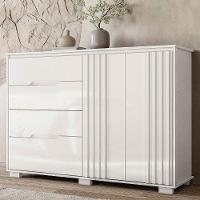 Comoda Texas 4 Gavetas Sapateira Branco Acetinado - Moval - 2