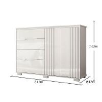 Comoda Texas 4 Gavetas Sapateira Branco Acetinado - Moval - 6