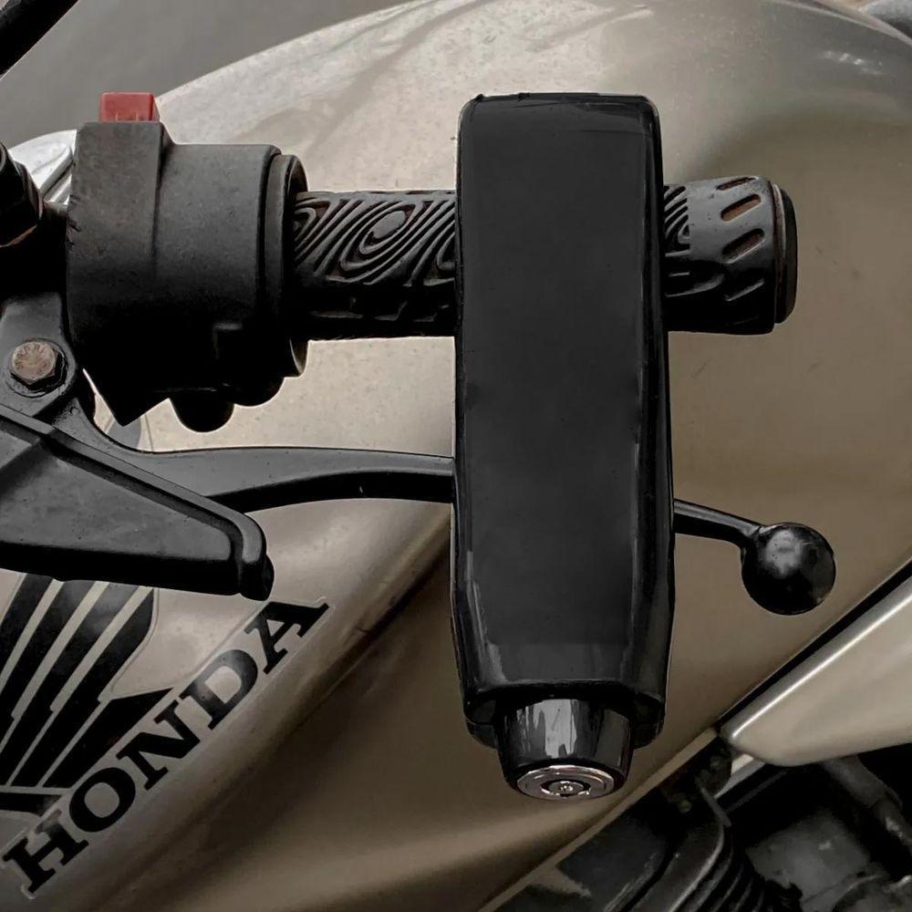 Trava De Manete Moto Manopla Guidao Freio Embreagem Cadeado Antifurto Acelerador Motocicleta Bicicleta Bike Proteçao - 3
