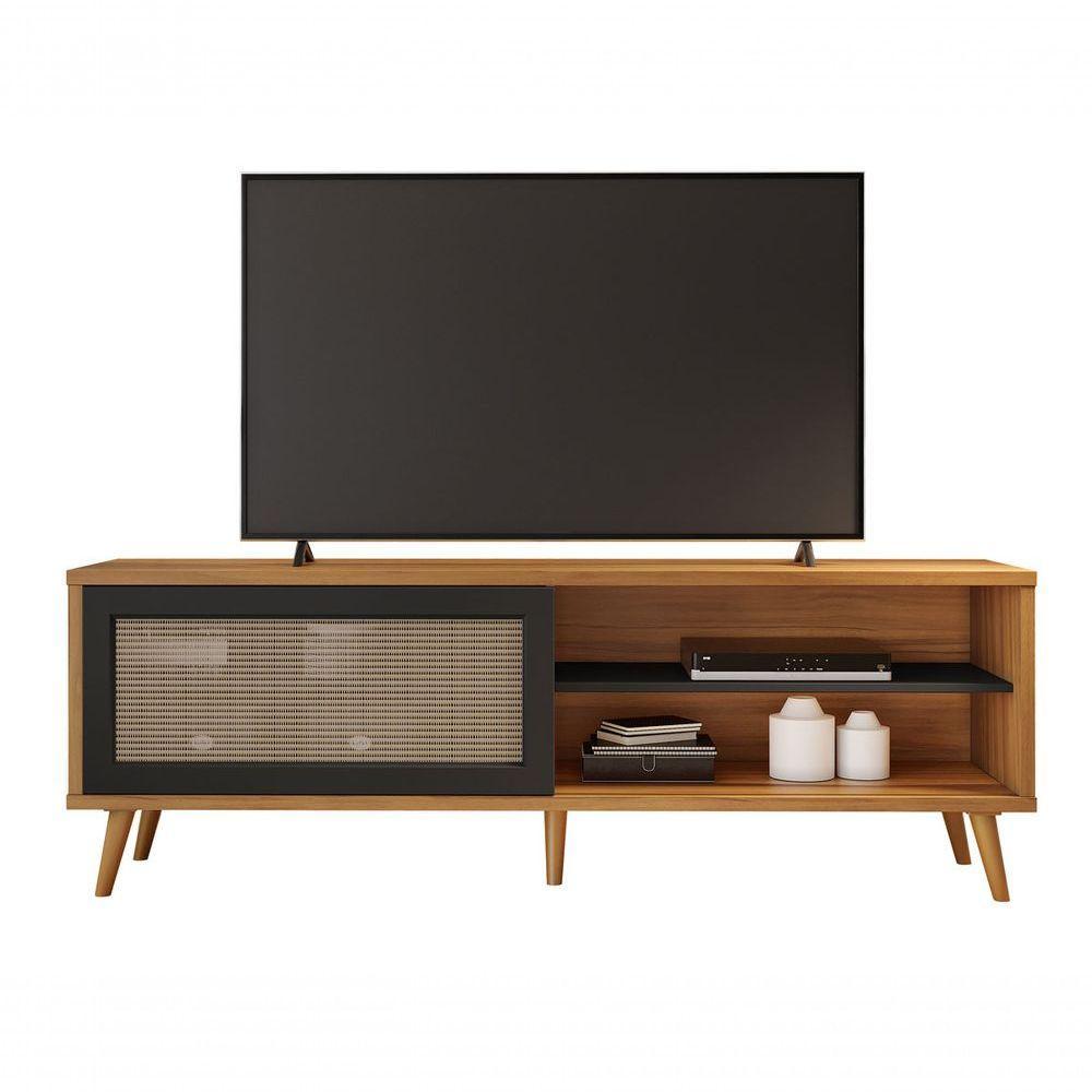 Rack Nt 1175 Com Painel Nt 1190 Preto Com Freijó - Notável - 4