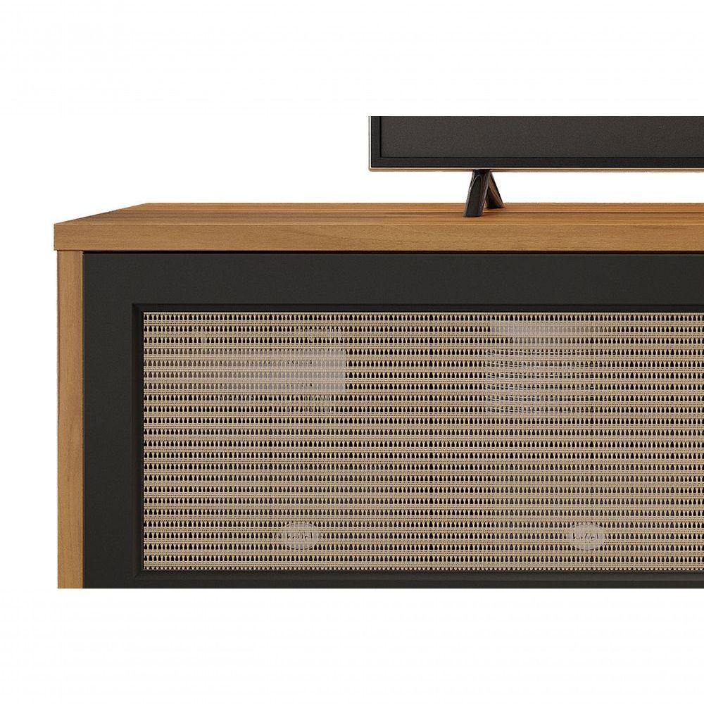 Rack Nt 1175 Com Painel Nt 1190 Preto Com Freijó - Notável - 5