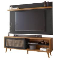 Rack Nt 1175 Com Painel Nt 1190 Preto Com Freijó - Notável - 1