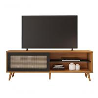 Rack Nt 1175 Com Painel Nt 1190 Preto Com Freijó - Notável