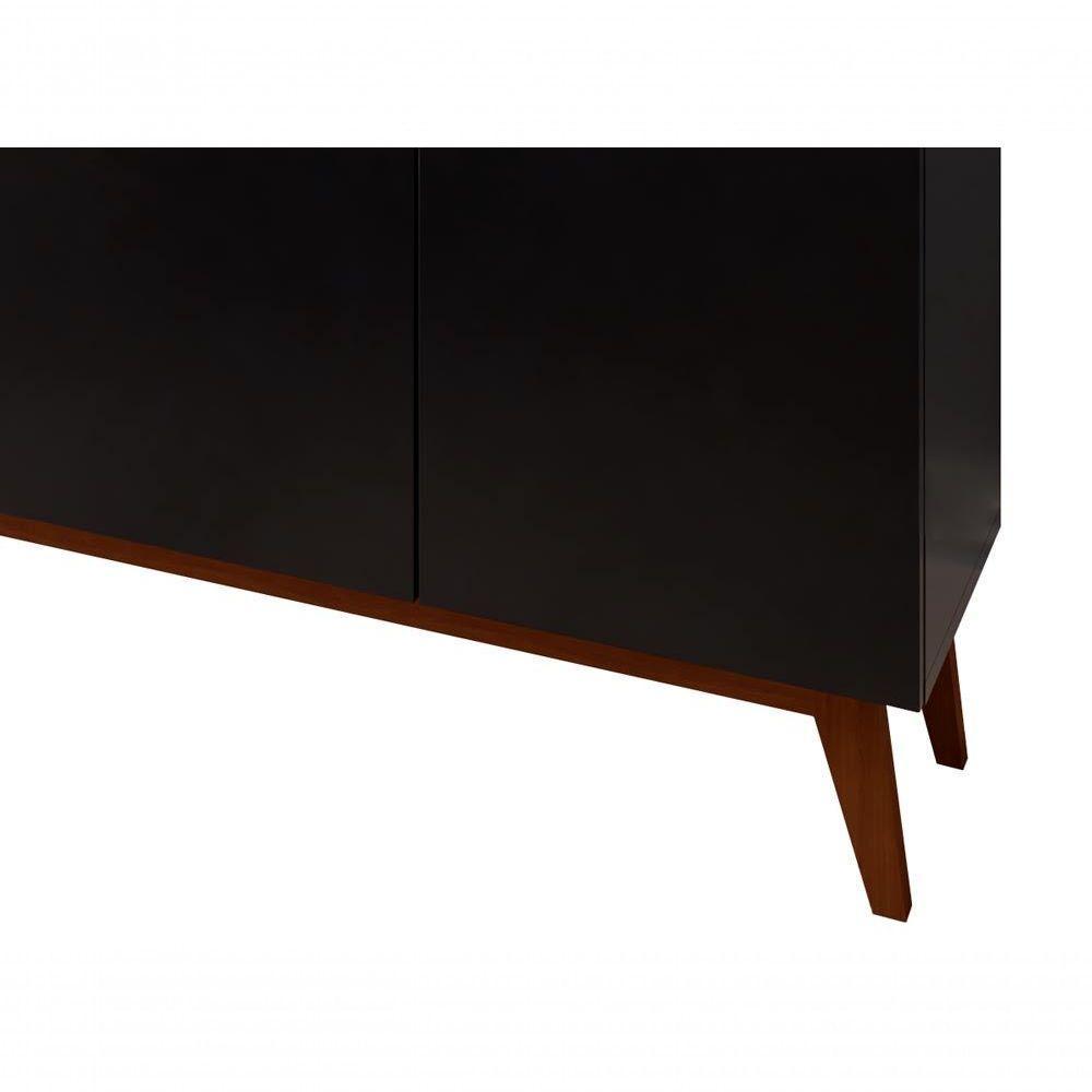Buffet Aparador Ares 4 Portas Preto - Moveisaqui - 5