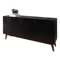 Buffet Aparador Ares 4 Portas Preto - Moveisaqui - 1