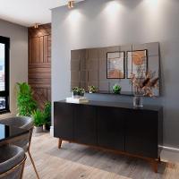 Buffet Aparador Ares 4 Portas Preto - Moveisaqui - 2