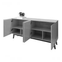 Buffet Aparador Ares 4 Portas Preto - Moveisaqui - 6