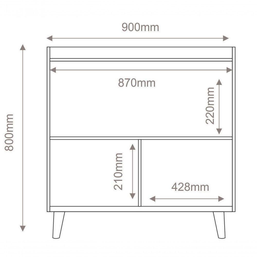 Buffet Aparador Retrô Clássico 2 Portas Off White - Moveisaqui - 6