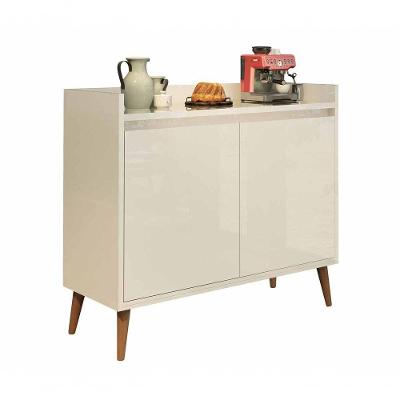 Buffet Aparador Retrô Clássico 2 Portas Off White - Moveisaqui