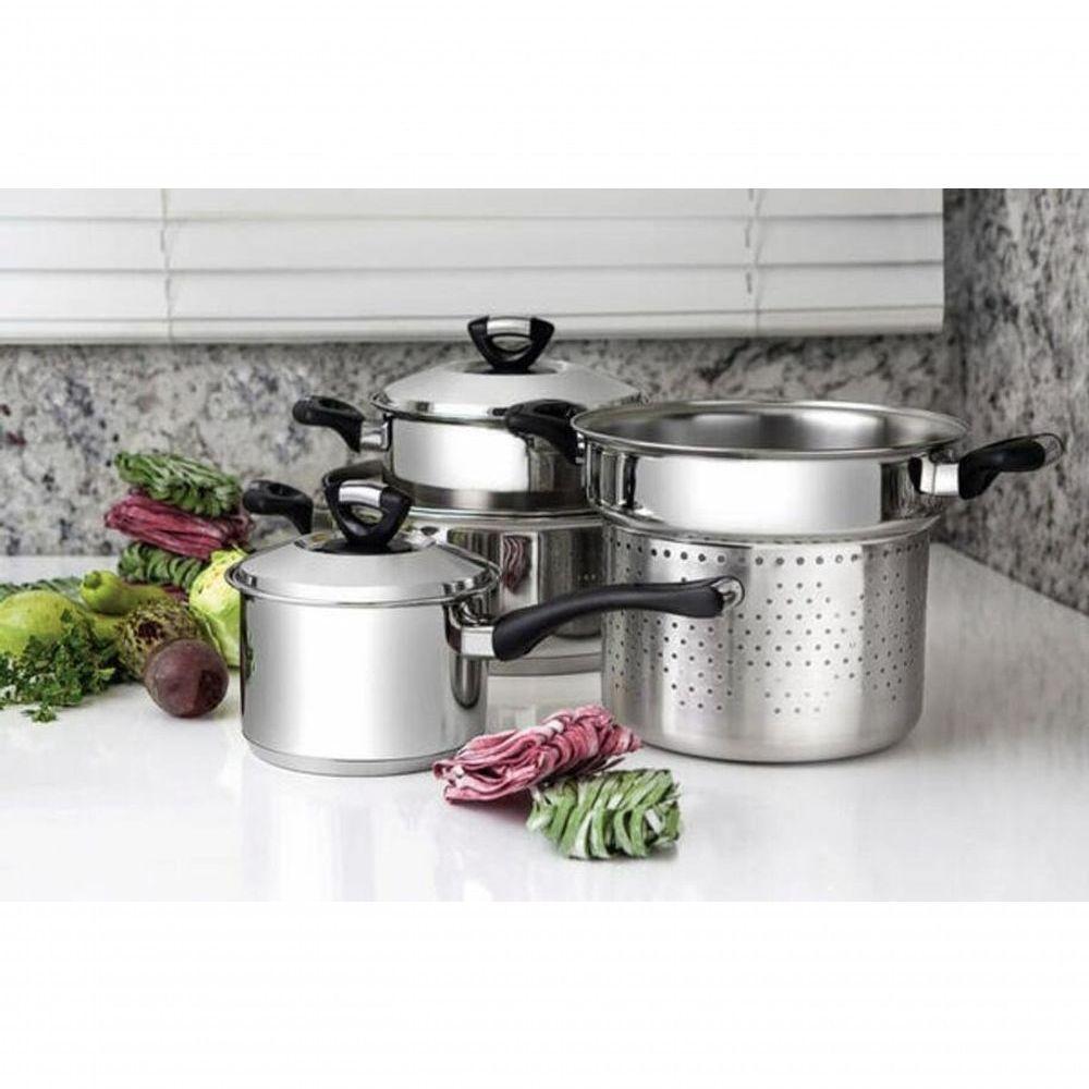 Caçarola Rasa Tramontina Solar Baquelite Aço Inox 20cm - 2