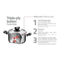 Caçarola Rasa Tramontina Solar Baquelite Aço Inox 20cm