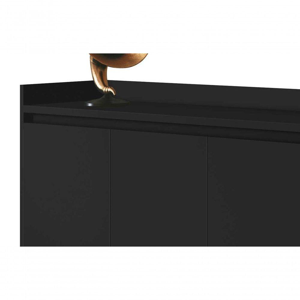 Buffet Aparador Retrô Clássico 4 Portas Preto - Moveisaqui - 3