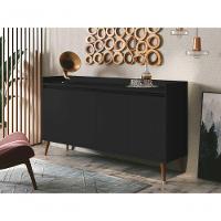 Buffet Aparador Retrô Clássico 4 Portas Preto - Moveisaqui - 2