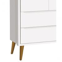 Guarda-roupa Retrô 2 Portas Théo New Branco Fosco Com Madeira - Moveisaqui - 3