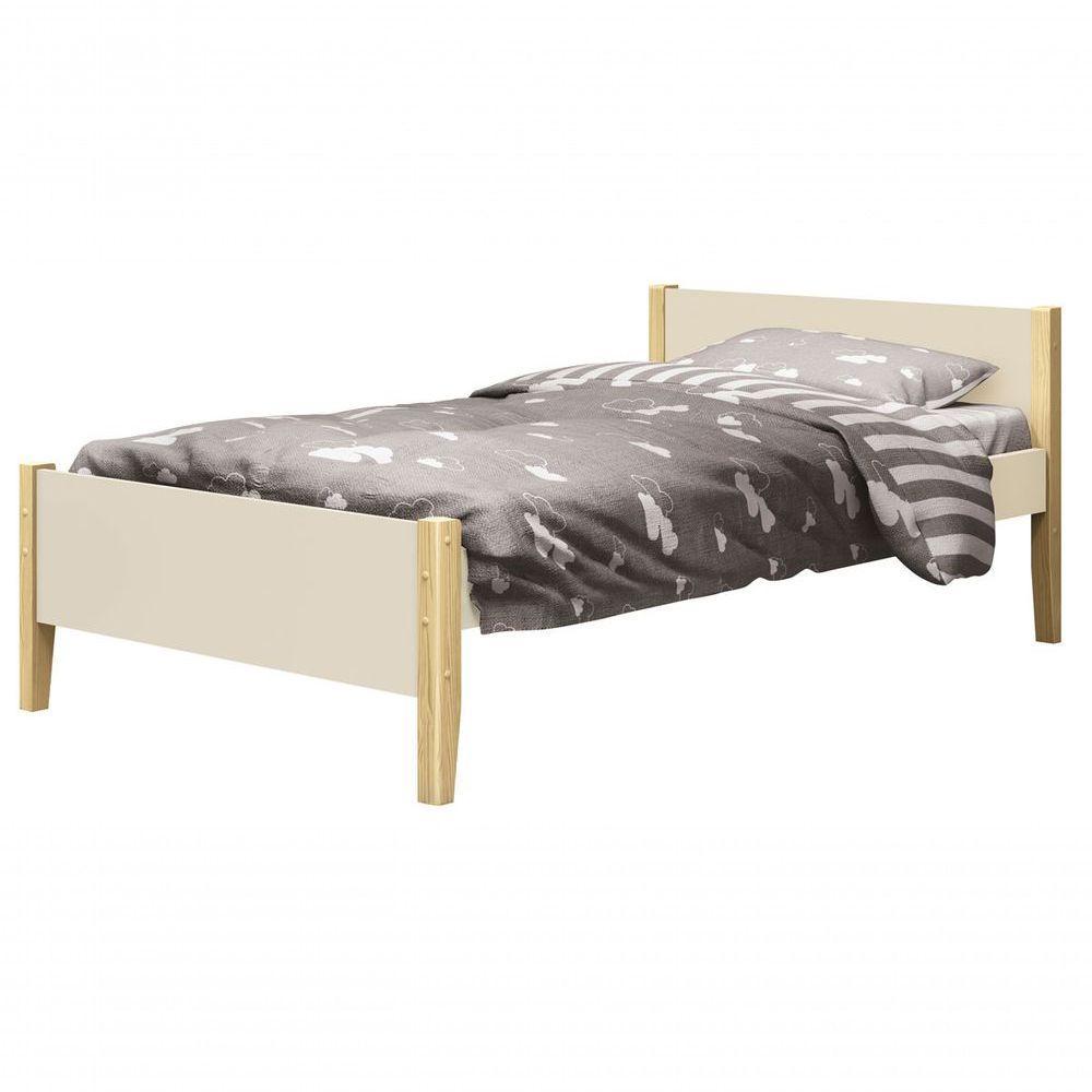 Cama Babá Solteiro Simba Areia Fosco Com Natural - Reller - 1