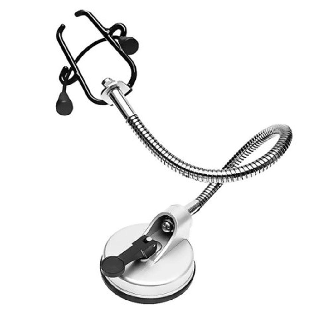 Suporte Secador Cabelo Ajustavel Articulavel Espelho Azulejo Vidro Banheiro Quarto Academia Casa Parede Portatil - 6