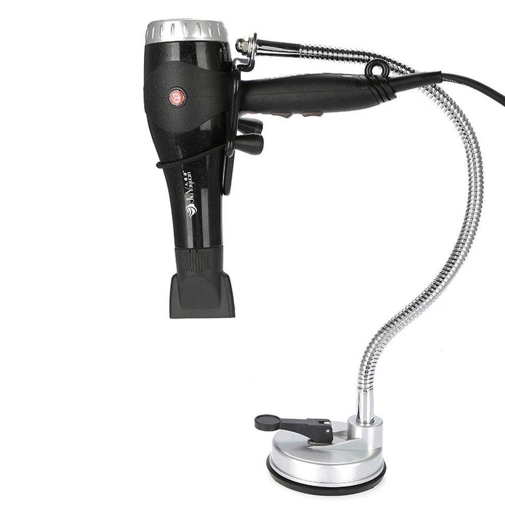 Suporte Secador Cabelo Ajustavel Articulavel Espelho Azulejo Vidro Banheiro Quarto Academia Casa Parede Portatil - 9