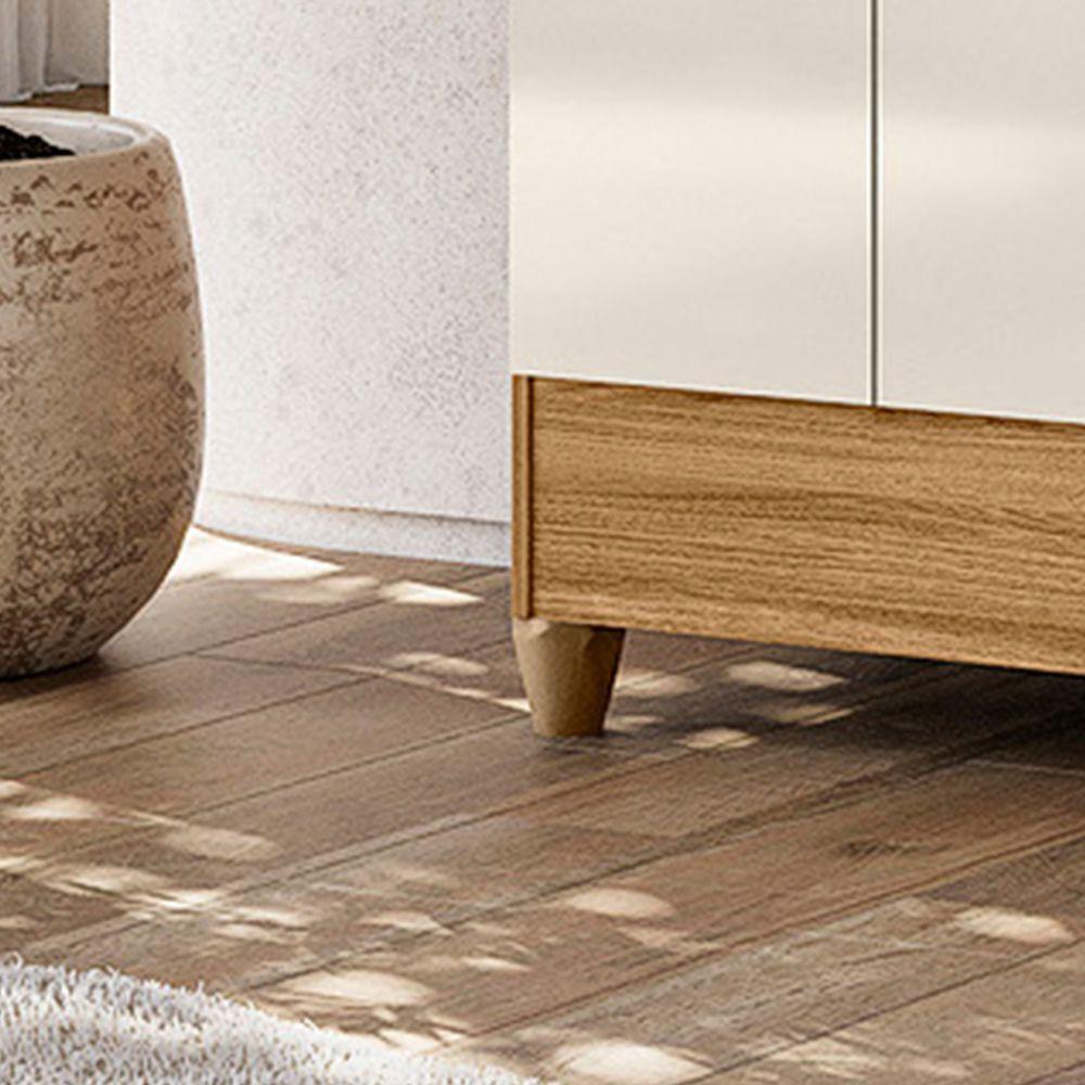 Guarda Roupa Roupeiro Casal Quarto Florida 8 Portas 4 Gavetas Freijo Com Off White - Moval - 3