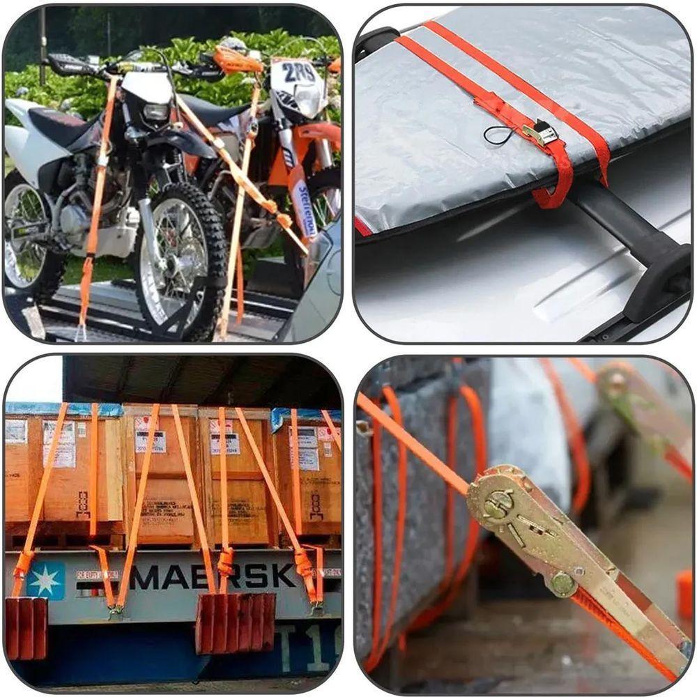 Cinta De Elevaçao 6 Metros Com Catraca Carga Transporte Amarraçao Obra Construçao Mudança Armazenamento Resistente - 8