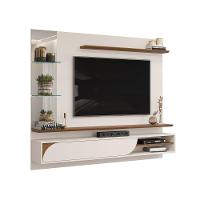 Painel Ravi Com Prateleira Off White Com Freijó - 1