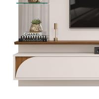 Painel Ravi Com Prateleira Off White Com Freijó - 3