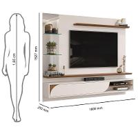 Painel Ravi Com Prateleira Off White Com Freijó - 7