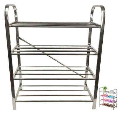 Sapateira Inox 4 Andares Calçado Tenis Sapato Sapatilha Hall De Entrada Corredor Quarto Prateleira Multiuso Organizaçao