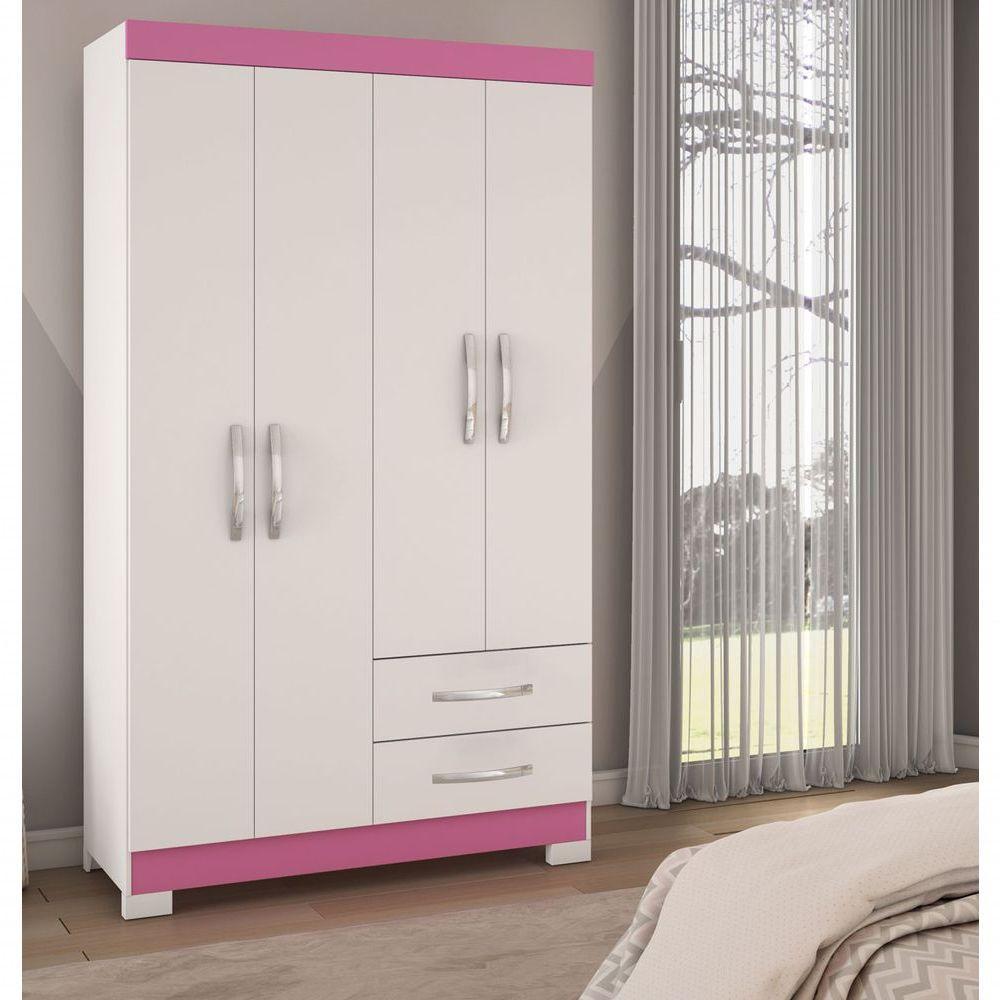Guarda-roupa 4 Portas Nt 5005 Rosa - Notável - 2