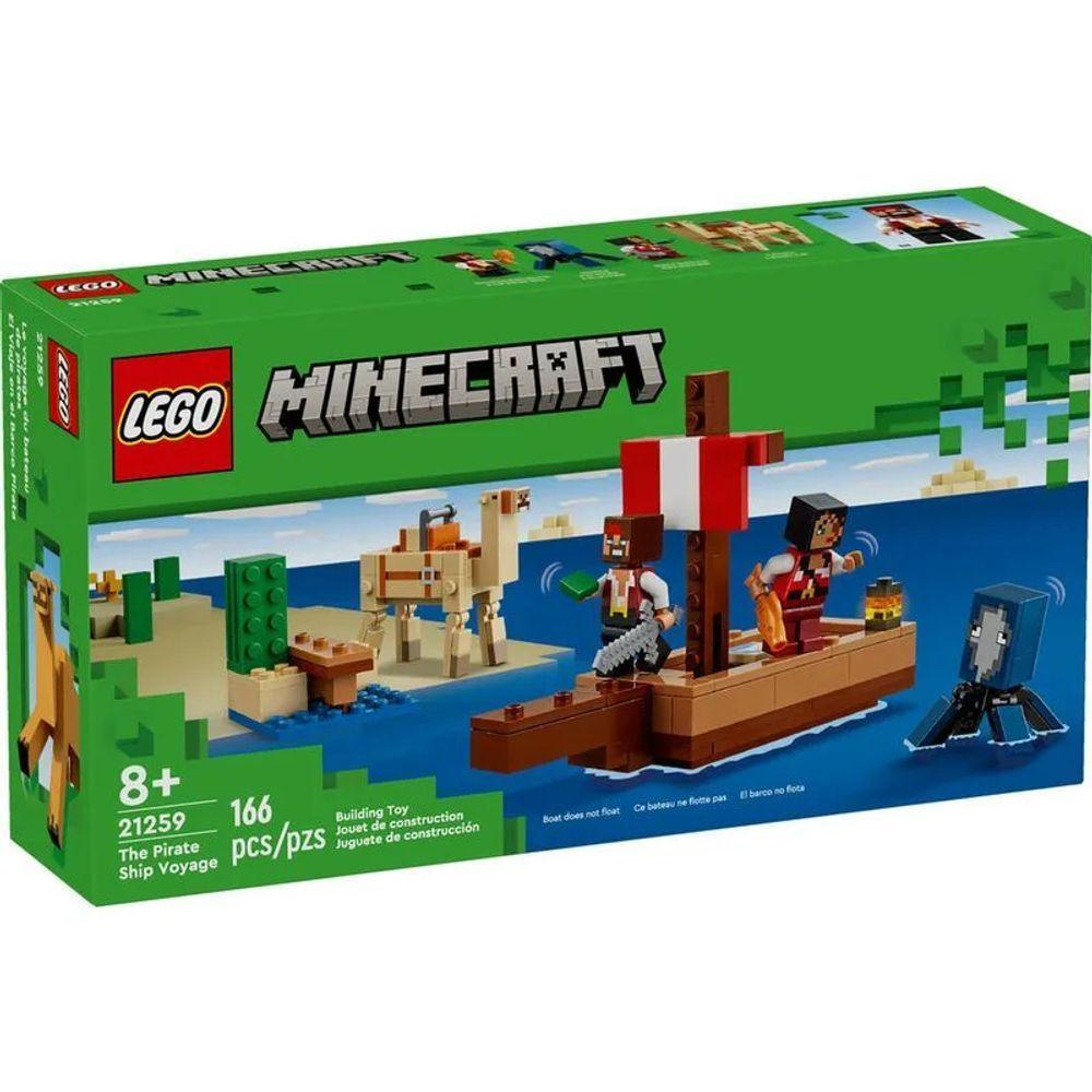 Lego Minecraft A Viagem Do Barco Pirata - 166 Peças 21259 - 1
