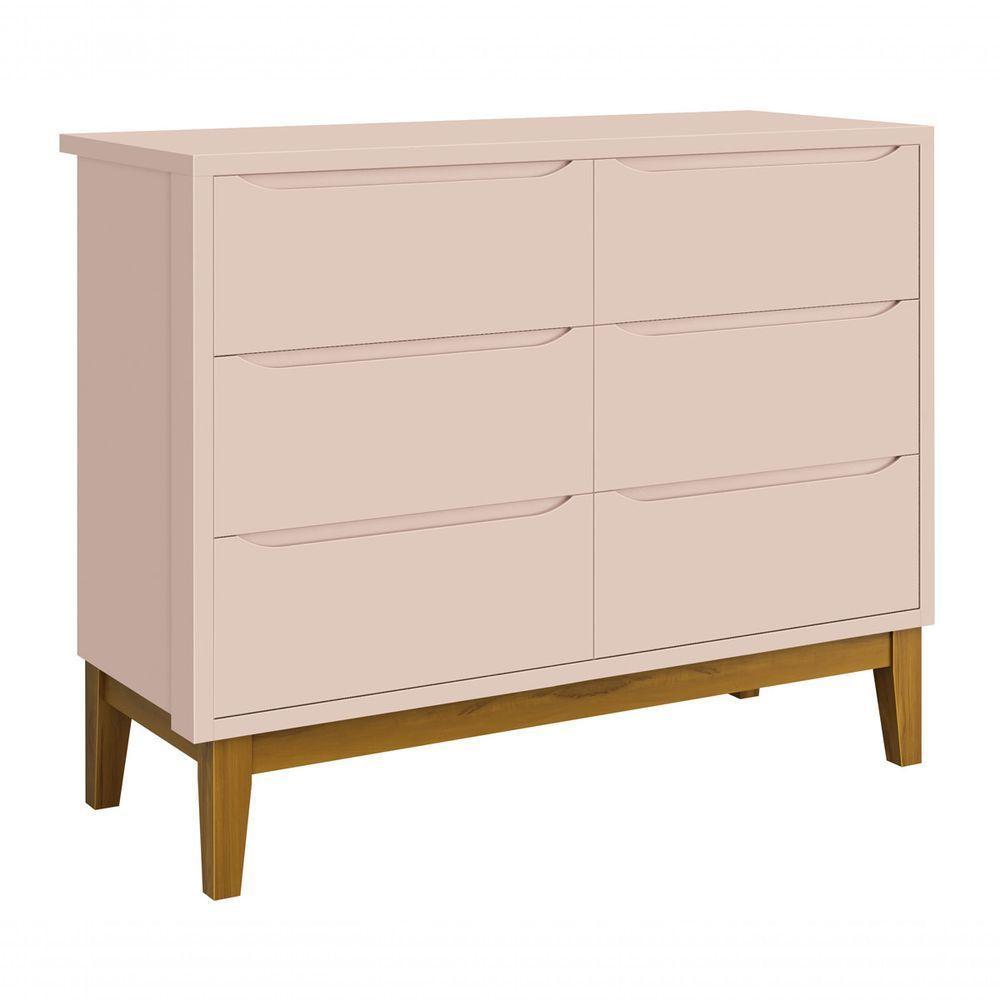 Jogo De Quarto Para Bebê Classic New Rosa Fosco Com Madeira - Reller - 2