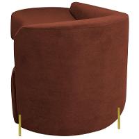 Divã Recamier Orgânico França 140cm Lado Esq Pés Metal Dourado Bouclé Terracota - 5