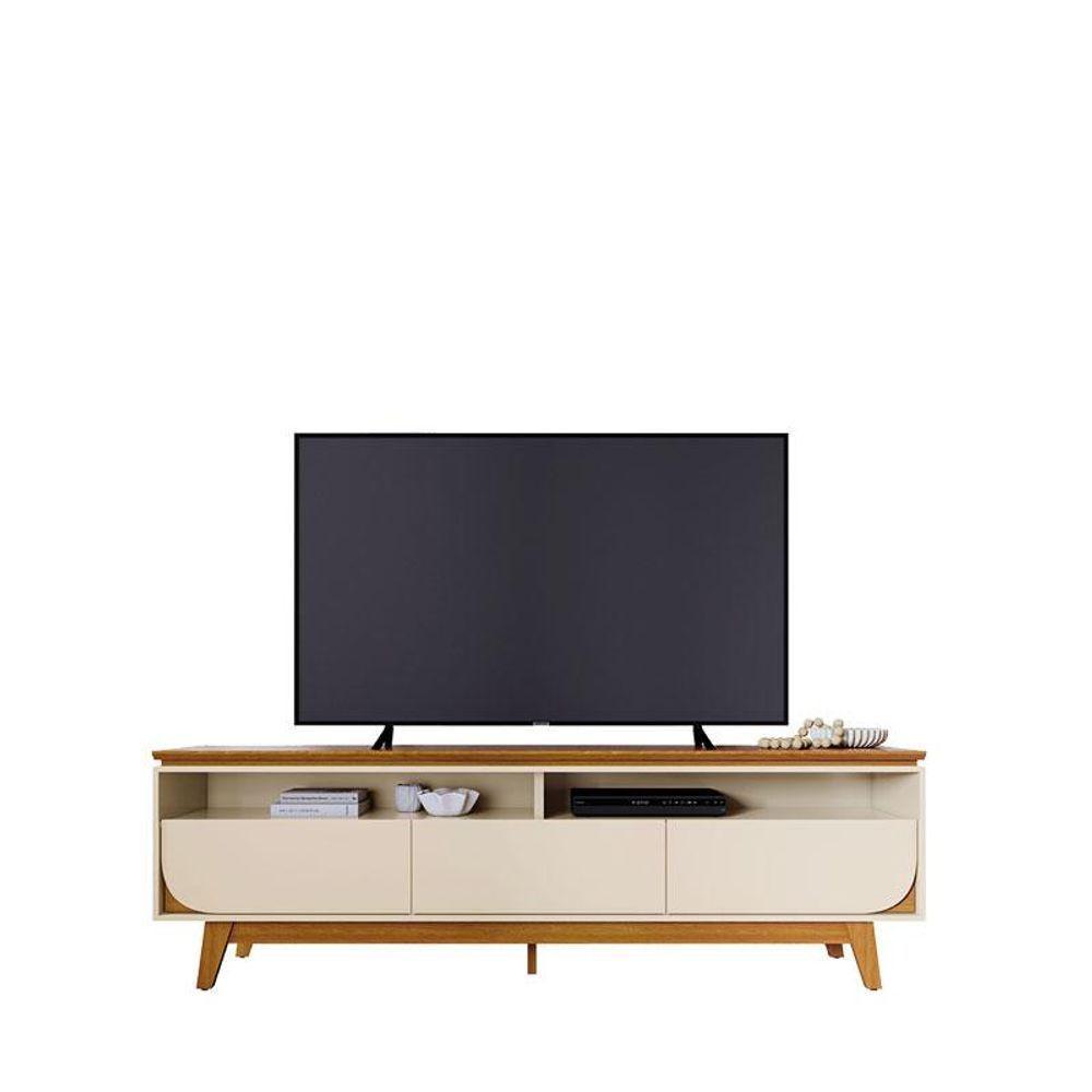 Painel Piso Teto New Guaporé Com Rack Bancada Selene New Luna Cinamomo Off White - Madetec - 5