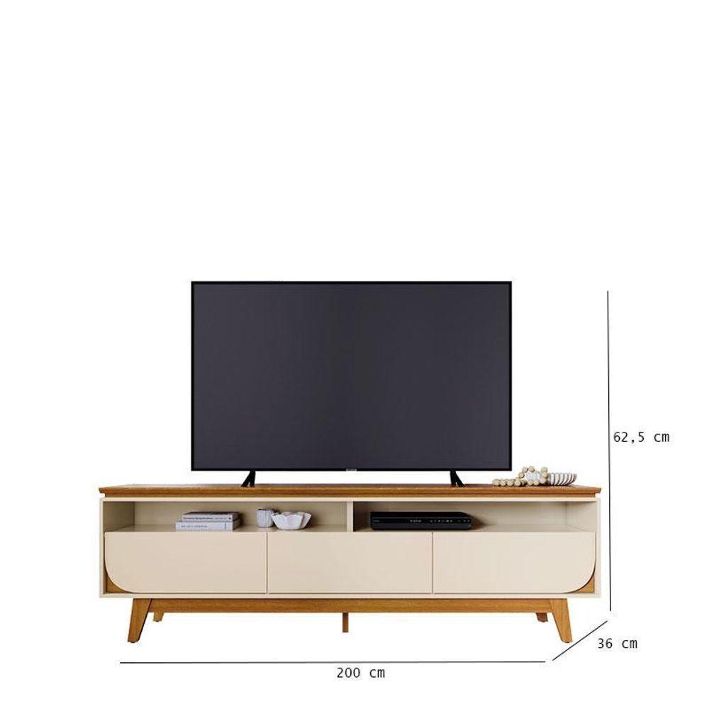 Painel Piso Teto New Guaporé Com Rack Bancada Selene New Luna Cinamomo Off White - Madetec - 6