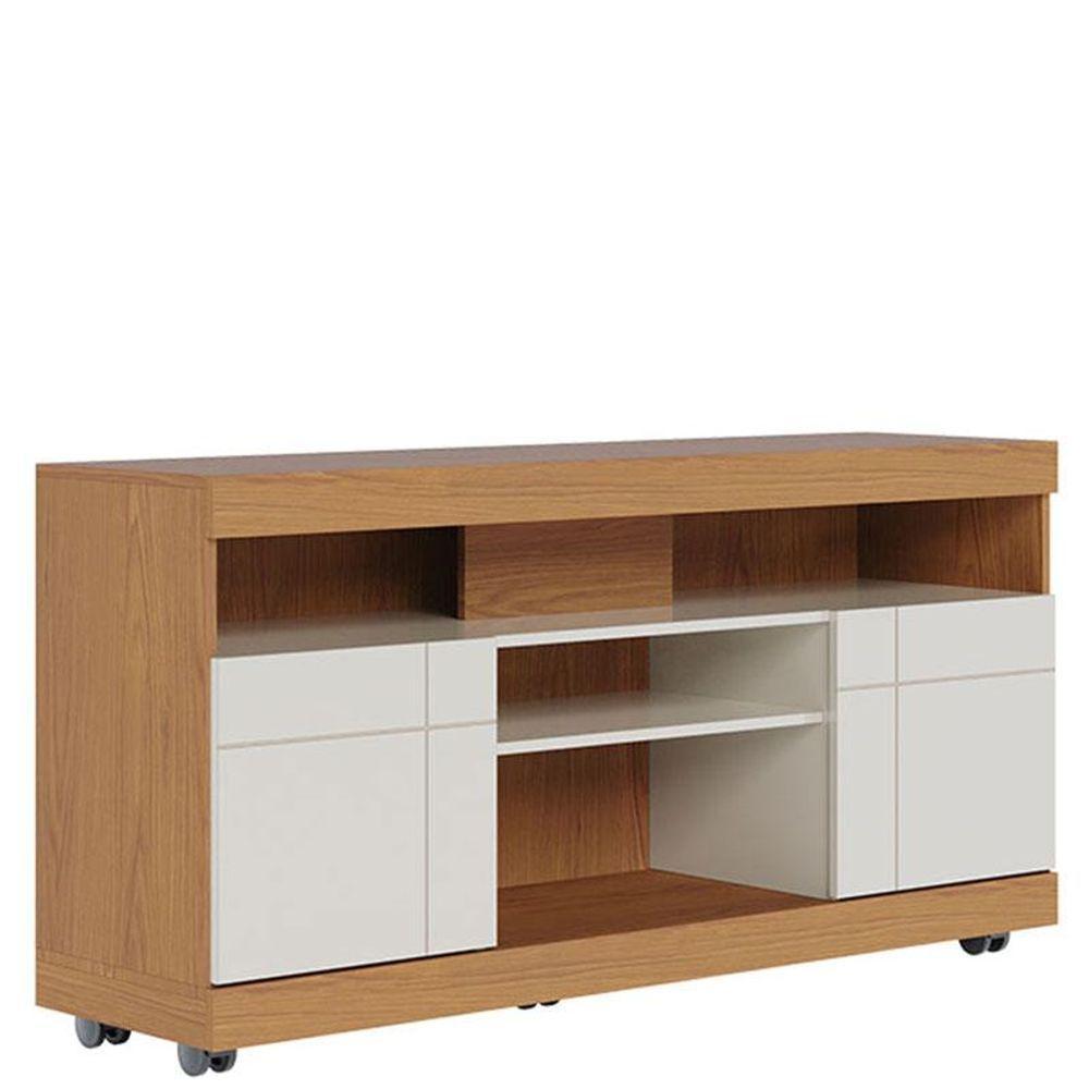 Rack Bancada Yara Com Mesa De Centro Jeri Freijó Off White - Colibri - 2