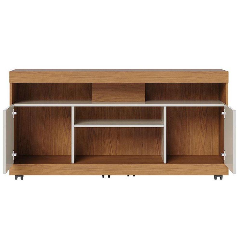 Rack Bancada Yara Com Mesa De Centro Jeri Freijó Off White - Colibri - 3