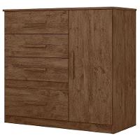 Guarda Roupa Casal Ms912 E Cômoda Vênus Castanho Wood - Moval - 7