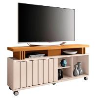 Rack Bancada Rivera 1.3 Com Aparador Infinity Off White Cinamomo - Hb Móveis - 2